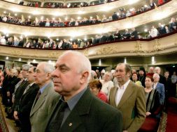 Participants of ceremony of handing of the National bonus of the name of Taras Shevchenko