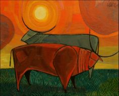 ”Bulls at sunset” picture