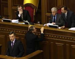 Valentin Nalivaychenko comes forward from the tribune of parliament