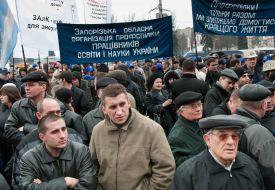 The Zaporozhia aluminium combine employees