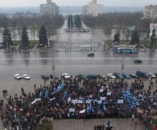 The Zaporozhia aluminium combine employees organized a rally