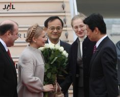 Yuliya Timoshenko, Taro Aso, Tadashi Idzawa and Nikolay Kulinich