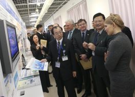 Yuliya Timoshenko in headquarters of the Panasonic corporation