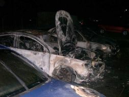 Fire-damaged cars