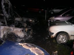 Fire-damaged cars