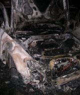 Fire-damaged car
