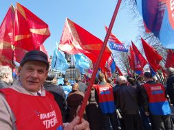 Participant of the mass meeting ”NATO - no!”