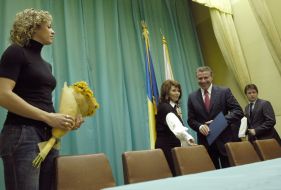 Nataliya Dobrynskaya and Sergey Bubka