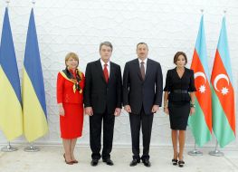 Viktor and Yekaterina Yushchenko and Ilham Aliyev