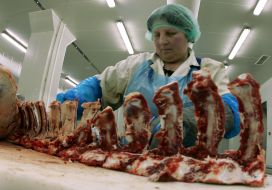 Workwoman of Kozyatin’s meat-packing plant