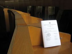 Police shields are in the Moldavia parliament sessions raided hall