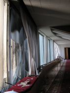 Raided corridors of Moldavia parliament building