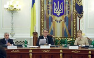 Vladimir Litvin, Viktor Yushchenko and Yulia Timoshenko