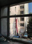 The broken window is in Moldavia parliament building