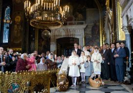 Easter divine service in St. Vladimir Cathedral