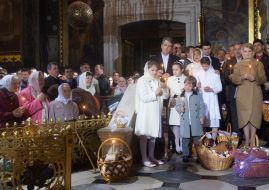 Easter divine service in St. Vladimir Cathedral