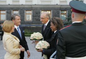 Viktor Yushchenko, Yekaterina Yushchenko, Jean-Daniel Lafond and Michaelle Jean