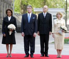Viktor Yushchenko, Yekaterina Yushchenko, Jean-Daniel Lafond and Michaelle Jean
