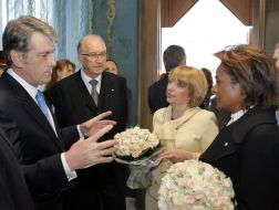 Viktor Yushchenko, Yekaterina Yushchenko, Jean-Daniel Lafond and Michaelle Jean