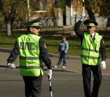Russia State Motor Vehicle Inspectorate workers