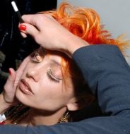 The artist makes up a model