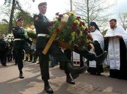 Cadets carryes flowers