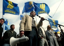 Allukrainian association ”Svoboda” supporters