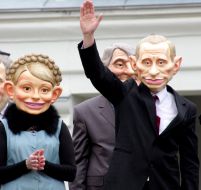 Vladimir Putin, Yuliya Timoshenko and Viktor Yushchenko