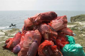 Sacks with garbage