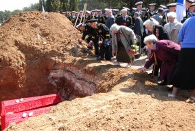 Reburial remains of soviet soldiers