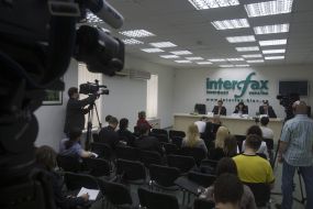 Press-conference of hotel ”Sport” administration