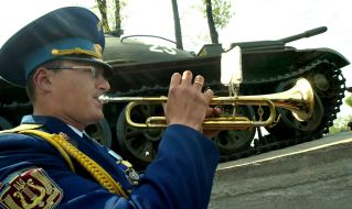 Participant of military orchestra