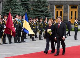 Viktor Yushchenko and Tarja Halonen