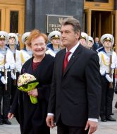 Viktor Yushchenko and Tarja Halonen