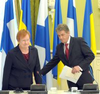 Viktor Yushchenko and Tarja Halonen