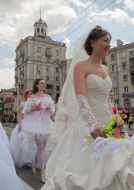Brides parade in Zaporozhia