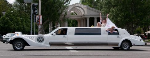 Brides parade in Zaporozhia