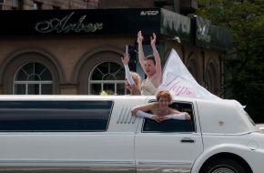 Brides parade in Zaporozhia