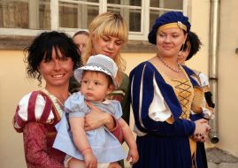 Girls in medieval suits