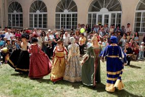 Girls in medieval suits