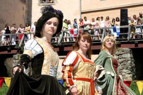 Girls in medieval suits