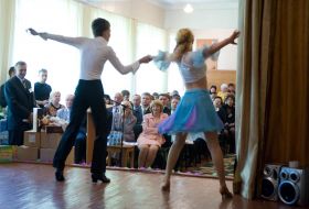 Pupils of Zhytomir school-boarding-school for deaf children