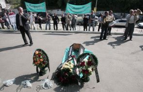 Акция протеста работников профсоюза отрасли земельных отношений Украины