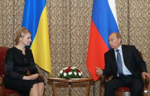Yuliya Timoshenko and Vladimir Putin