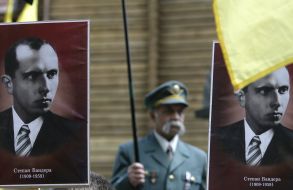 Placards with Stepan Bandera picture
