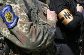 Participants of celebration of the Heroes Holiday in Kiev