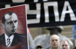 Placard with Stepan Bandera picture