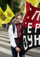 Participant of celebration of the Heroes Holiday in Kiev