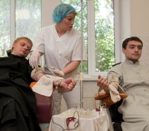 Сдача крови духовенством Запорожской епархии