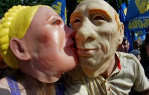 Yuliya Timoshenko and Vladimir Putin